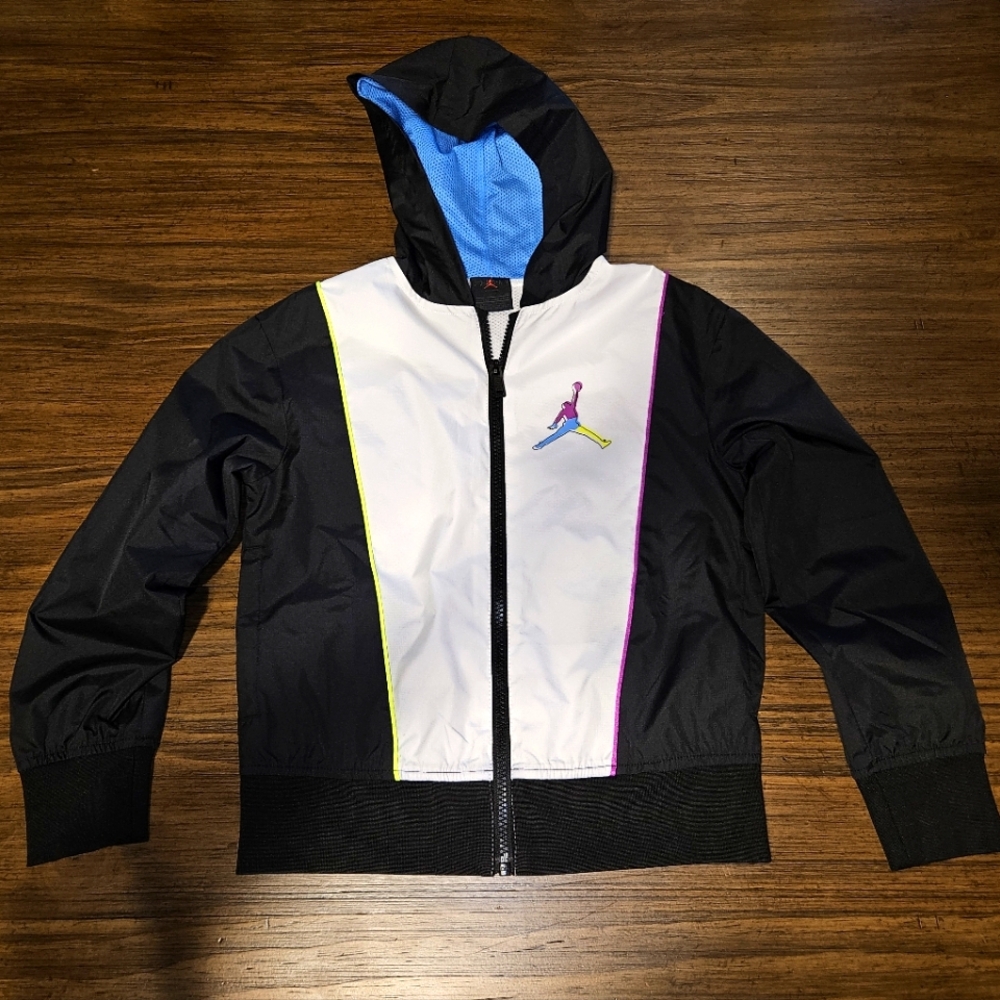 Jordan Full Zip Windbreaker Jacket Girls Size Large